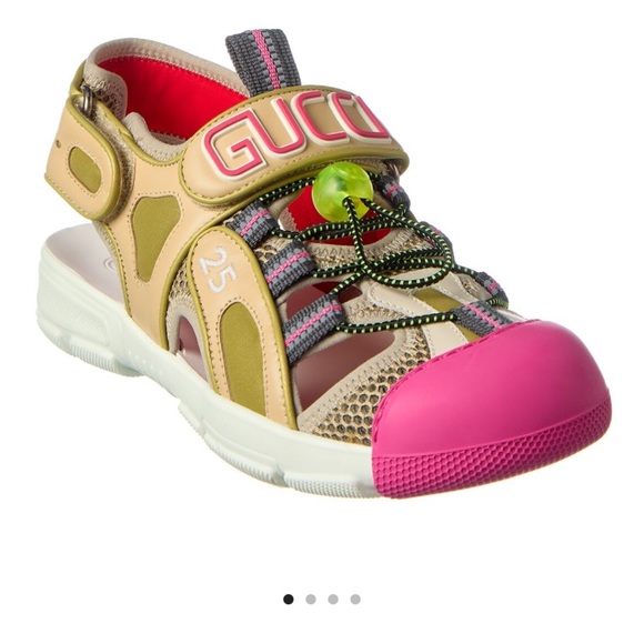 ⛳️ Gucci Pink and Tan Adventure Womens Sandals